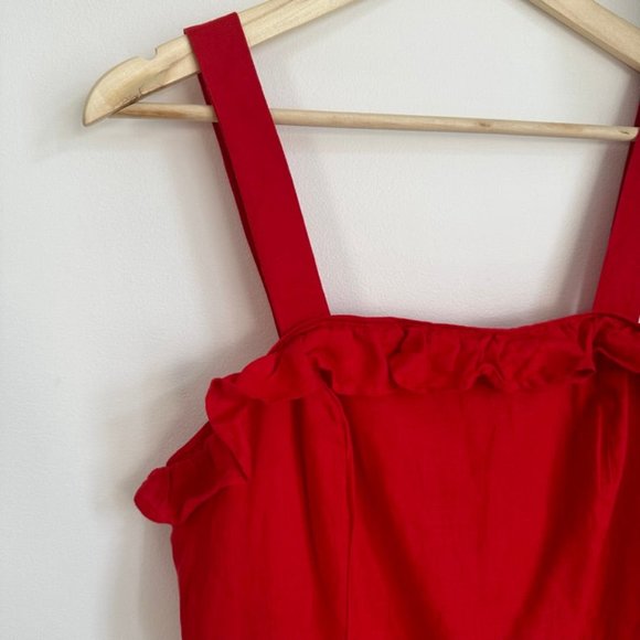 Mango Red Ruffle Mini Dress - Picture 4 of 10